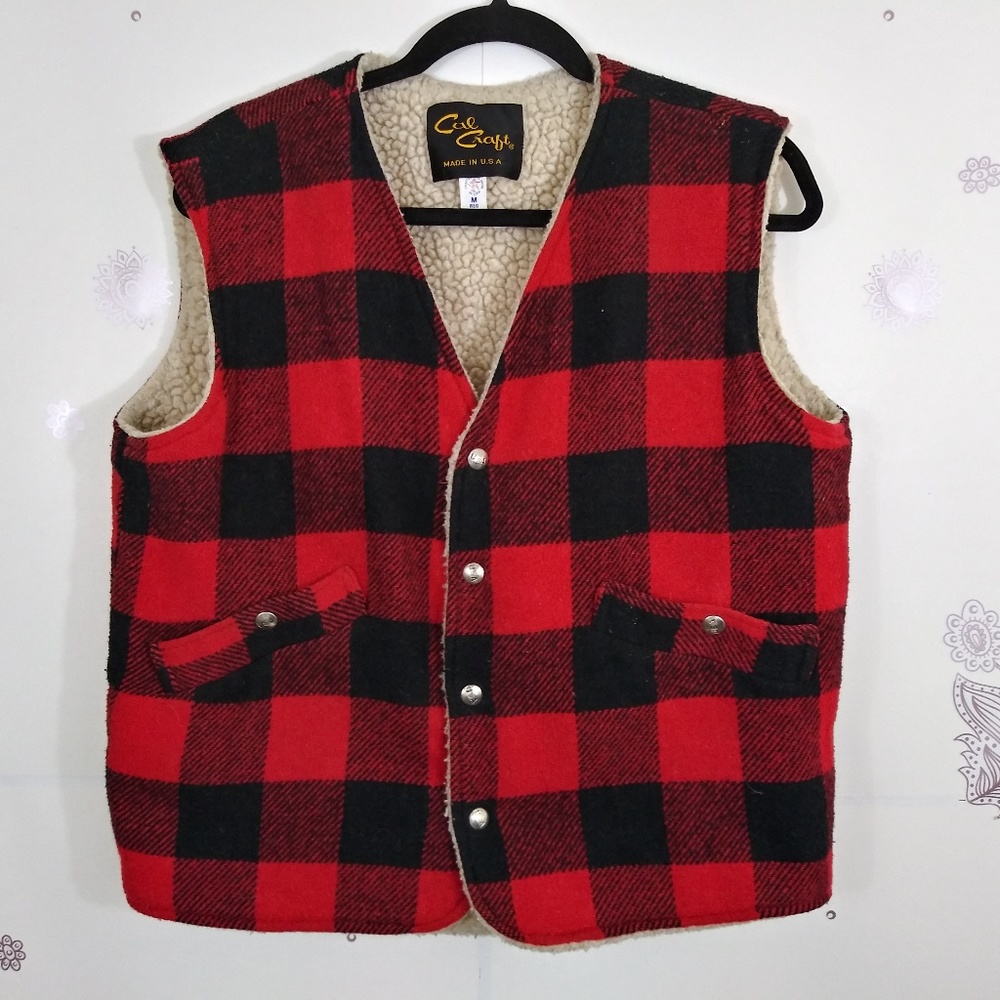 Cal Craft Made in the USA Mens Medium Vest Checker